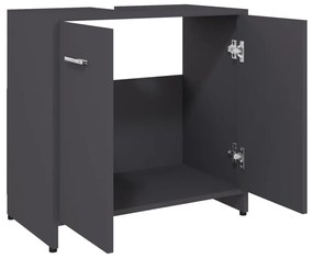 vidaXL Ντουλάπι Νιπτήρα Γκρι 60 x 33 x 61 εκ. από Μοριοσανίδα