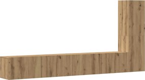 vidaXL Σετ ντουλαπιών τηλεόρασης 3 τεμαχίων Επιτοίχιο Τεχνικής Δρυς