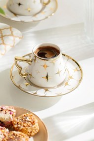 Σετ πορσελάνινων φλιτζανιών καφέ για 6 άτομα 12 τεμαχίων Λευκό