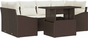 vidaXL Σετ Καναπέ Κήπου με αποθήκευση 7 pcs Καφέ Πολυ ράταν