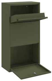 vidaXL Γραμματοκιβώτιο Πακέτων Ελιά 44x22x82 εκ. Χάλυβας
