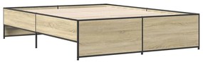 vidaXL Πλαίσιο Κρεβατιού Sonoma Δρυς 150x200 εκ. Επεξ. Ξύλο &amp; Μέταλλο