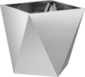 vidaXL Γλάστρα 2 pcs Ασημί 40 x 40 x 40 cm Επικαλυμμένος Χάλυβας