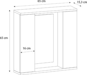 Καθρέπτης μπάνιου Surra Μegapap χρώμα λευκό 65x15,3x65εκ.