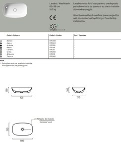 GSI Nubes 9783 60x38 - Επιτραπέζιος νιπτήρας