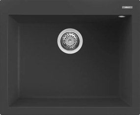 Elleci Quadra 110 - Νεροχύτης Κουζίνας Γρανίτη 61x50 - Nero Metal