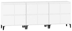 vidaXL Ντουλάπια 3 τεμ. Λευκό 60x35x70 εκ. Επεξεργασμένο Ξύλο