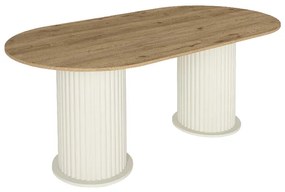 Τραπέζι Bohema Megapap χρώμα ivory - sepet oak 180x90x77,7εκ.