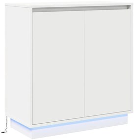 vidaXL Κομοδίνο με ράφι Λευκό 71 x 34.5 x 75 εκ. Επεξεργασμένο ξύλο