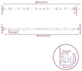 Μηχανισμός Συρόμενης Μεσόπορτας Ασημί 400 εκ. Ανοξείδωτο Ατσάλι