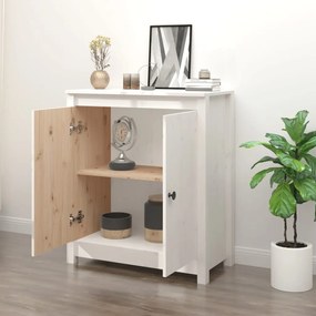 vidaXL Συρταριέρα Λευκή 70 x 35 x 80 εκ. από Μασίφ Ξύλο Πεύκου