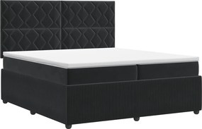 vidaXL Κρεβάτι box spring με στρώμα Μαύρο 200 x 200 cm Βελούδο