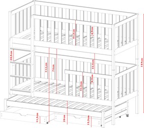 LEA 80x200 white bunk bed Lano Furniture