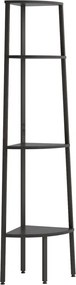 vidaXL Ραφιέρα Γωνιακή 4 Επίπεδων Μαύρη 45,5 x 31,5 x 150 εκ.