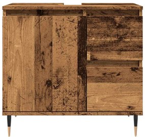 vidaXL Ντουλάπι μπάνιου Παλιό ξύλο 65x33x60 cm Κατασκευασμένο ξύλο