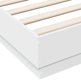 Πλαίσιο Κρεβατιού με LED Λευκό 135 x 190 εκ. - Λευκό