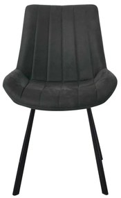 Καρέκλα Μεταλλική MATT Μαύρη/Ύφασμα Suede Ανθρακί 55x61x88cm (Σετ 4 ΤΕΜ)
