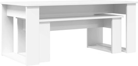vidaXL Σετ Τραπεζιού Για Καφέ 2 pcs Λευκό 100 x 50 x 42 εκ