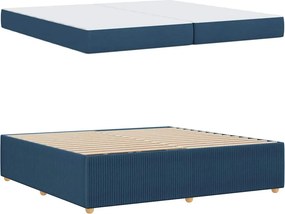 vidaXL Σκελετός Κρεβατιού με στρώμα Μπλε 200 x 200 cm ύφασμα