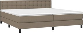 vidaXL Κρεβάτι Boxspring με Στρώμα Taupe 200x200 εκ. Υφασμάτινο