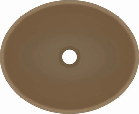 vidaXL Νιπτήρας Πολυτελής Οβάλ Κρεμ Ματ 40 x 33 εκ. Κεραμικός