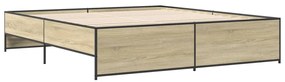vidaXL Πλαίσιο Κρεβατιού Sonoma Δρυς 200x200 εκ. Επεξ. Ξύλο &amp; Μέταλλο
