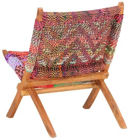 vidaXL Καρέκλα Πτυσσόμενη με Πολύχρωμο Ύφασμα Chindi