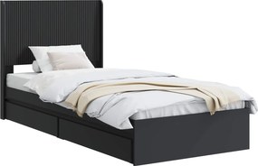 vidaXL Καλάθι με αποθήκη και κεφαλάρι Μαύρο 90 x 190 cm