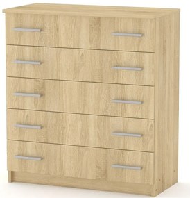 Συρταριέρα Penelope pakoworld 5 συρταριών sonoma 80.5x38x89εκ
