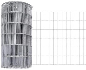 vidaXL Φράχτης με Στήλες. Ασημί 0.4 x 25 μ Ατσάλι