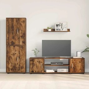 vidaXL Σετ 4 τεμαχίων για ντουλάπα τηλεόρασης 4 pcs Καπνιστή δρυς