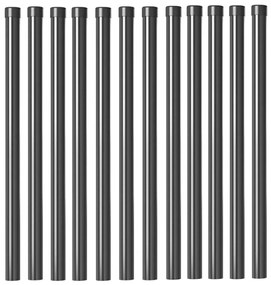vidaXL Πό posts φράχτη 12 pcs Γκρι 50 cm Ατσάλι με Επικάλυψη Πούδρας