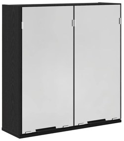 vidaXL Καθρέφτης μπάνιου  - Μαύρη βελανιδιά, 64x20x66,5 εκ, Κατασκευασμένος από επεξεργασμένο ξύλο