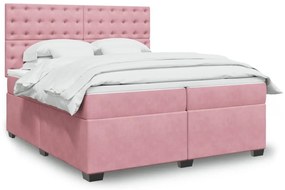 ΚΡΕΒΑΤΙ BOXSPRING ΜΕ ΣΤΡΩΜΑ ΡΟΖ 200X200 ΕΚ. ΒΕΛΟΥΔΙΝΟ 3291019