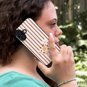 Θήκη Sonique Stripe Stories Series για Apple iPhone 12 Pro Max Καφέ - Καμηλοπάρδαλη με Τσιχλόφουσκα