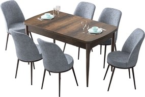 Extendable Dining Table &amp; Chairs Set (7 Pieces) Zen - Baroque, Grey Baroque
Grey