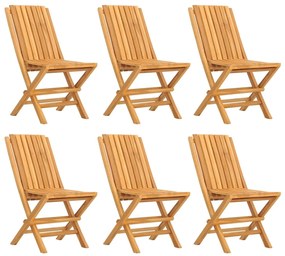vidaXL Καρέκλες Κήπου Πτυσσόμενες 6 τεμ. 47x47x89 εκ. Μασίφ Ξύλο Teak
