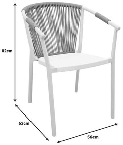 Καρέκλα - Πολυθρόνα Convince αλουμινίου στοιβαζόμενη με καφέ σκελετό-textilene-pe rattan 56x63x82 εκ. 56x63x82 εκ.