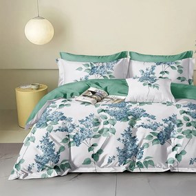Πάπλωμα Botanical (Σετ 3τμχ) White-Green Ρυθμός Υπέρδιπλo 220x240cm 100% Βαμβακοσατέν