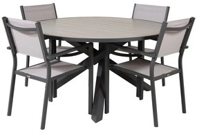 Σετ Τραπέζι και καρέκλες Dallas 3670, Polyξύλο, Μέταλλο, Ύφασμα | Epipla1.gr