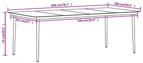 Σετ Τραπεζαρίας Κήπου 7 Τεμαχίων Μαύρο 3099575
