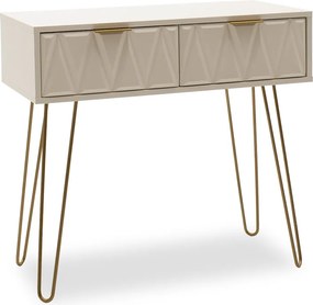 Κονσόλα Isla pakoworld χρώμα λευκό painting-χρυσό 80x39x74εκ