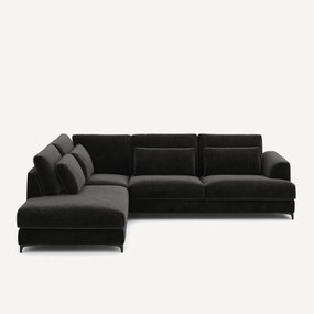 Καναπές γωνιακός αριστερός από βελούδινο chenille, Marsile