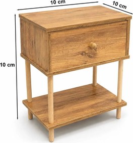 Κομοδίνο Πεύκο LIFLILO 50x32x64.4