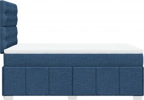 vidaXL Κρεβάτι Boxspring με Στρώμα Μπλε 120x200 εκ. Υφασμάτινο
