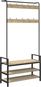 vidaXL Κρεμάστρα Δρύς Sonoma 95 x 34 x 184 εκ Επεξεργασμένο ξύλο