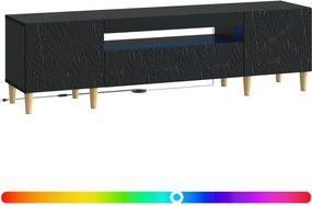 vidaXL Ντουλάπα LED Τηλεόρασης Μαύρο Επεξεργασμένο Ξύλο