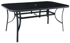 WOODWELL VERONA Τραπέζι Μέταλλο Βαφή Ανθρακί, Γυαλί Silk Screen 160x96x71cm Ε272,0