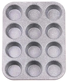 Φόρμα Ζαχαροπλαστικής για Cupcakes/Muffins 12 Θέσεων Voltz V51223RC, Μαρμάρινη επίστρωση, Κόκκινο