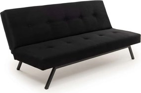 Τριθέσιος Καναπές Κρεβάτι Μαύρο NILUNE 64x180x78